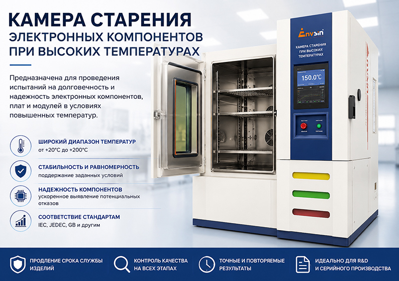 Камера старения электронных компонентов при высоких температурах