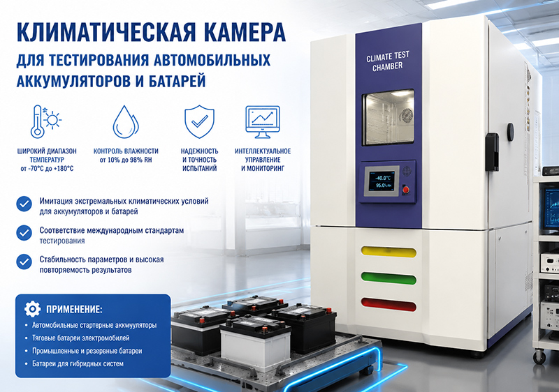 Климатическая камера для тестирования автомобильных аккумуляторов и батарей