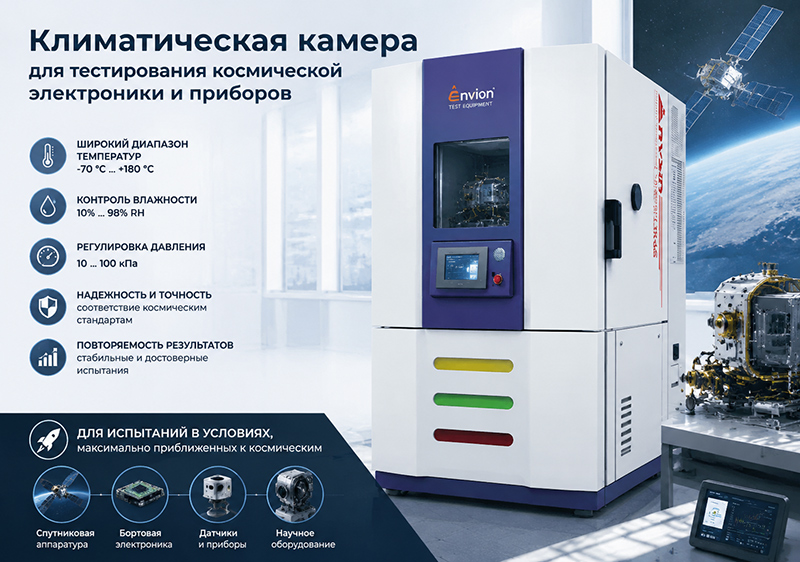 Климатическая камера для тестирования космической электроники и приборов