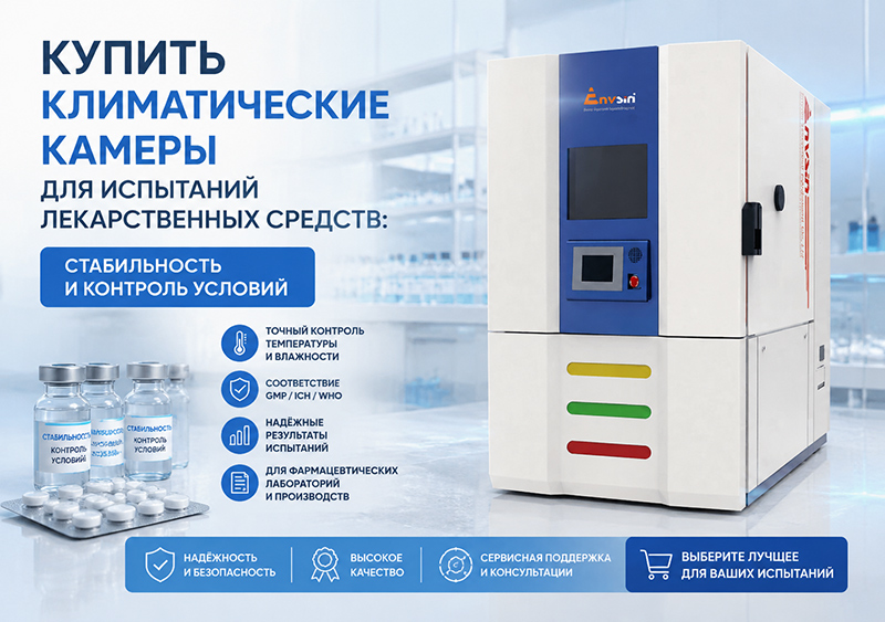 Купить климатические камеры для испытаний лекарственных средств: стабильность и контроль условий